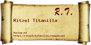 Ritzel Titanilla névjegykártya